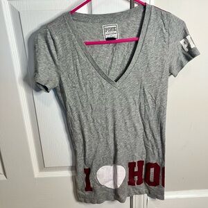 SOLD 2/$10
PINK Victoria's Secret Gray and Red V-Neck Tee